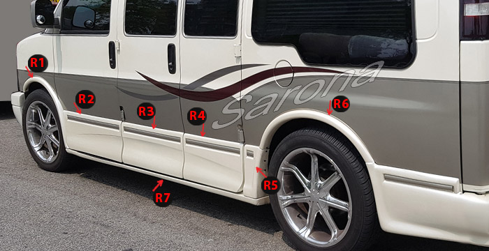 Custom Chevy Express Van  All Styles Side Skirts (2003 - 2024) - $1890.00 (Part #CH-025-SS)